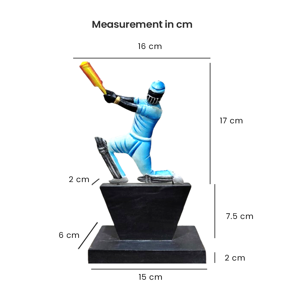Handcrafted Cricket Player Trophy Figurine – Decorative Sports Showpiece for Table, Office & Gifts | Resin Cricket Statue with Base - Image 6
