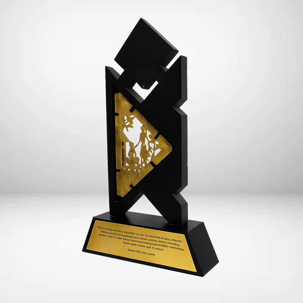 Handcrafted Tribal Art Wooden Memento with Triangle Frame Design - Image 6