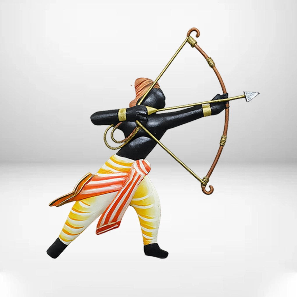Handcrafted Tribal Archer Figurine Showpiece | Wrought Iron Decorative Memento | Antique Finish - Image 3