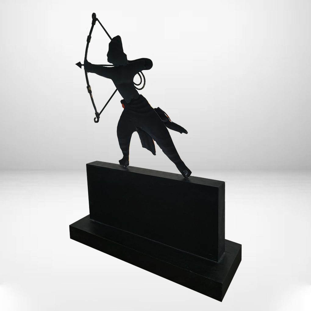 Handcrafted Tribal Archer Figurine Showpiece | Wrought Iron Decorative Memento | Antique Finish - Image 6