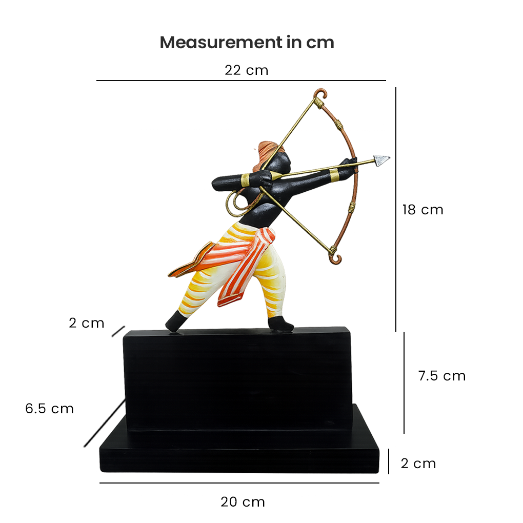 Handcrafted Tribal Archer Figurine Showpiece | Wrought Iron Decorative Memento | Antique Finish - Image 7