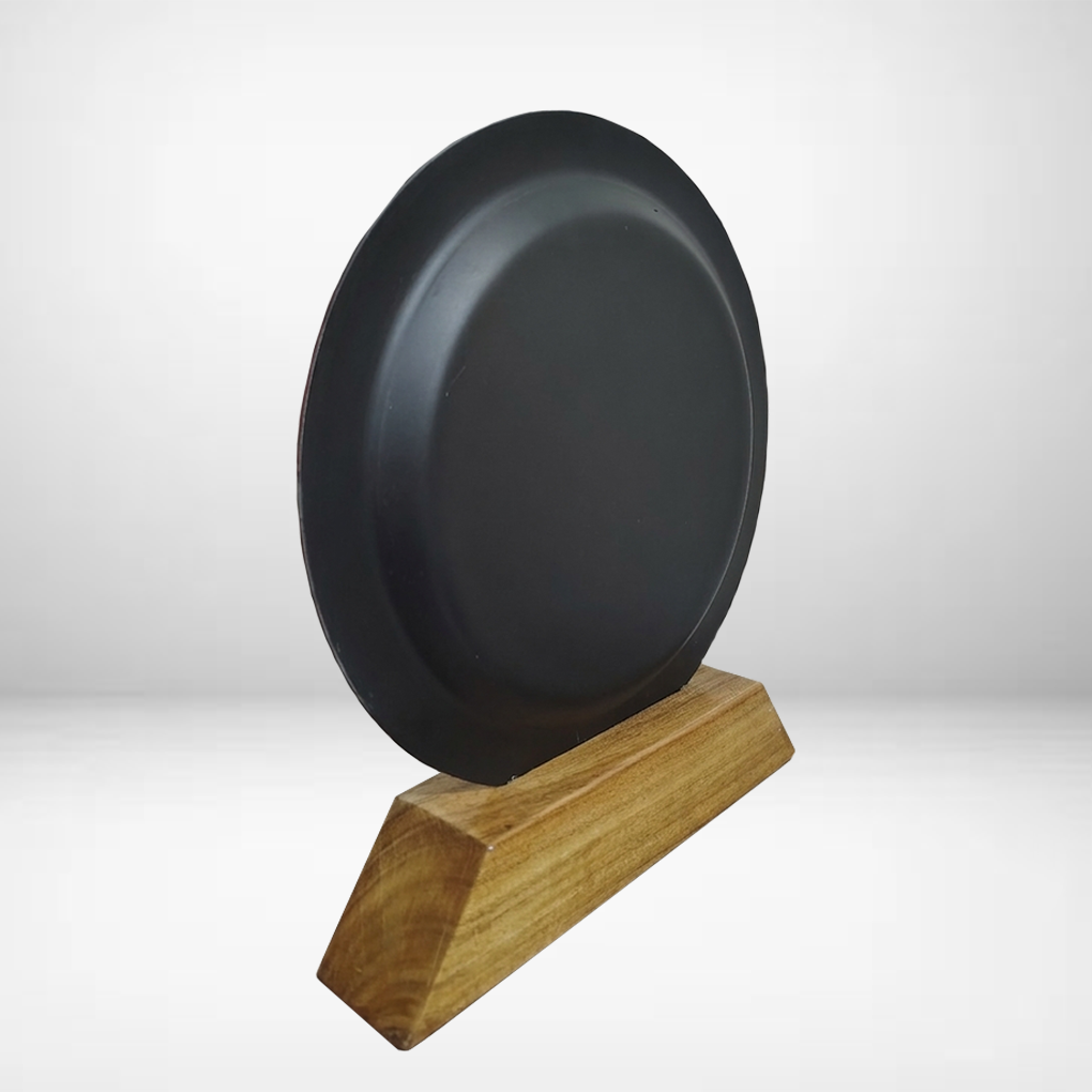 Handcrafted Owl Tribal Art Plate Showpiece | Wooden Base Decorative Memento | Antique Finish - Image 5