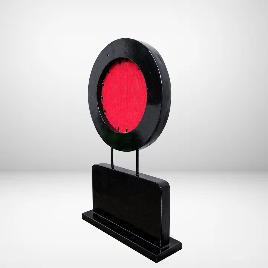 Handcrafted Tribal Dance Wall Plate Memento with Wooden Base - Image 7