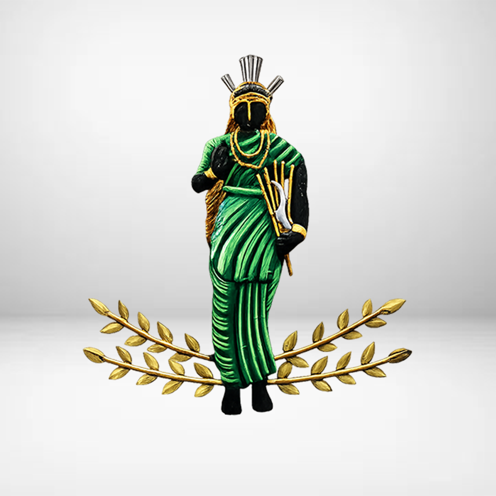 Handcrafted Tribal Lady Figurine Memento with Leaf Design Base - Image 3