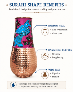 Dirums Suhari copper bottle hammer texture